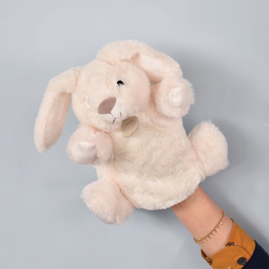 Marionnette à Main Lapin Blanc – 25 cm-2
