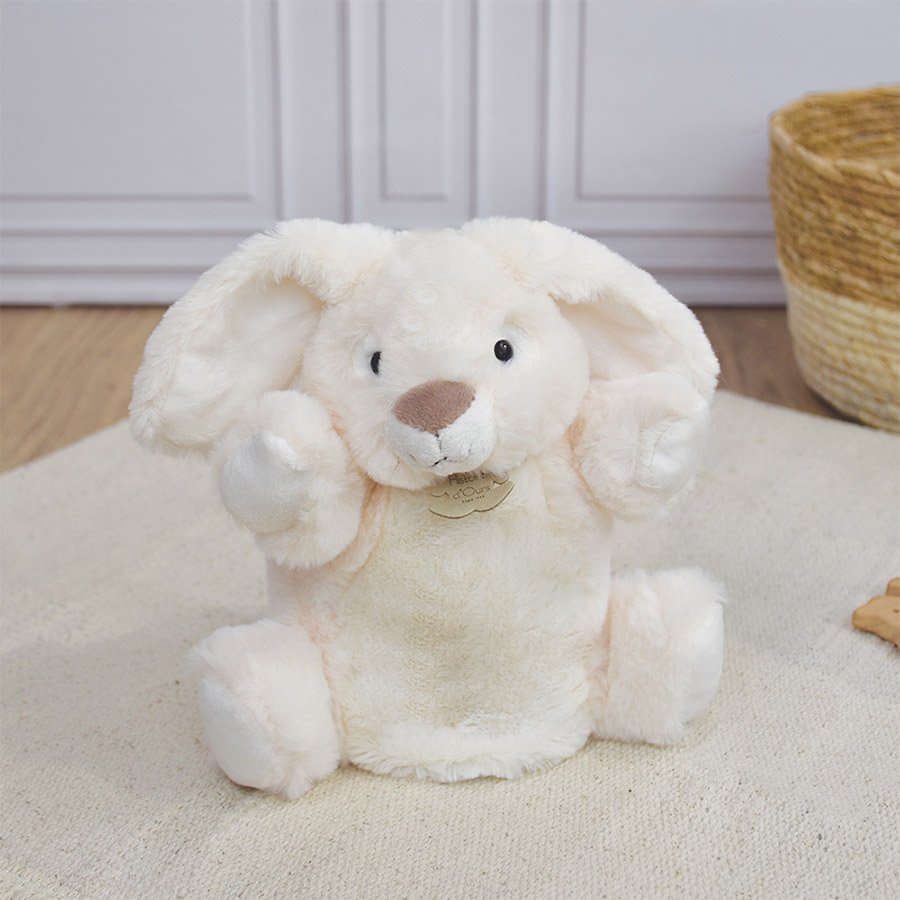 Marionnette à Main Lapin Blanc – 25 cm