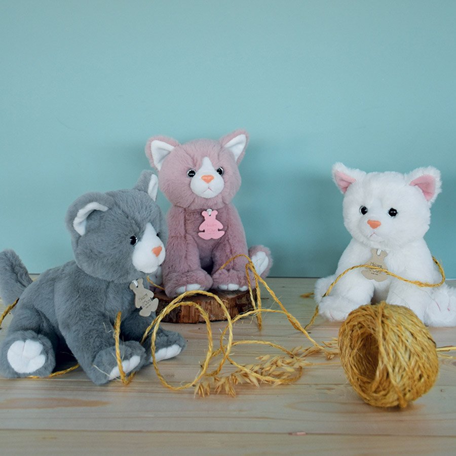 Peluche bébé chat – Rose poudré-1