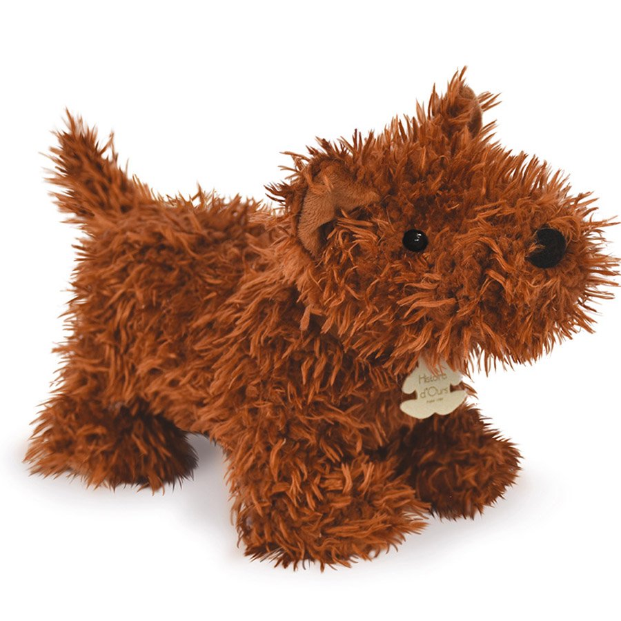 Peluche chien Fox – Marron foncé – 25 cm-1