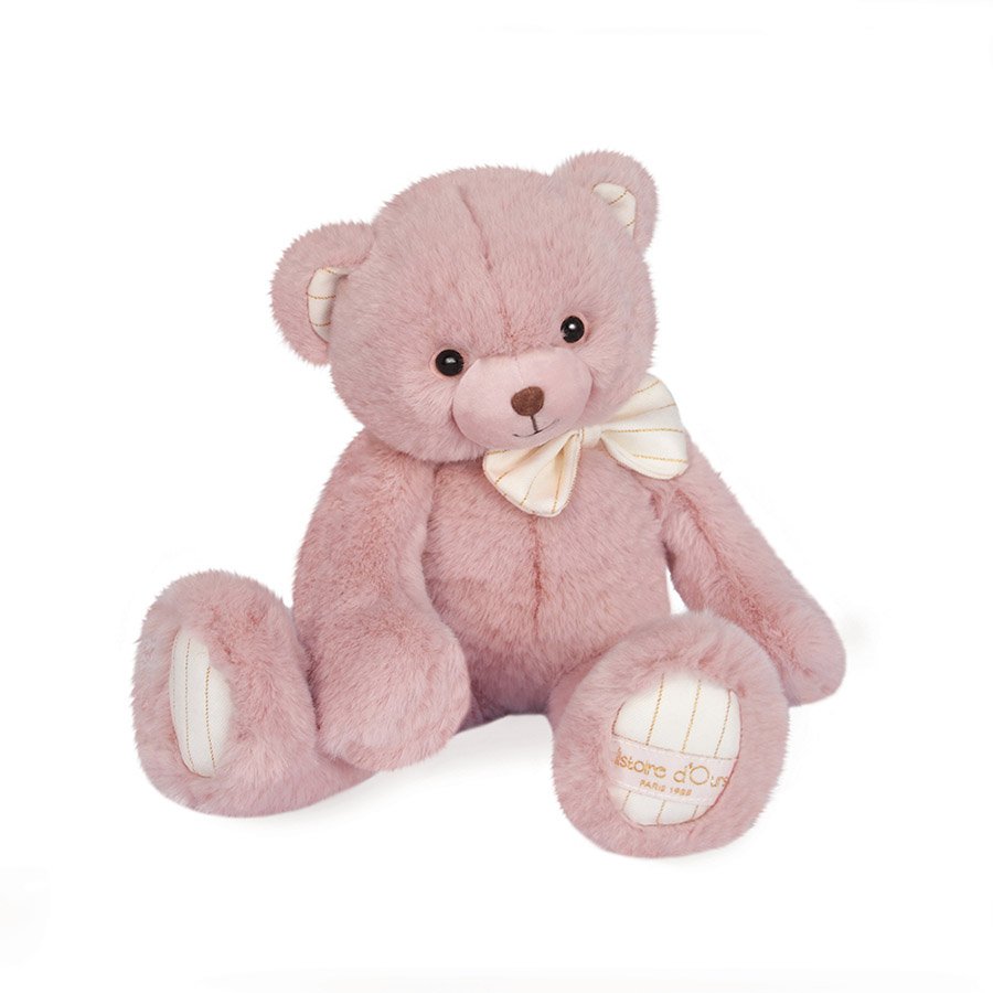 Peluche Ours Preppy Chic – Rose poudré -30cm-2