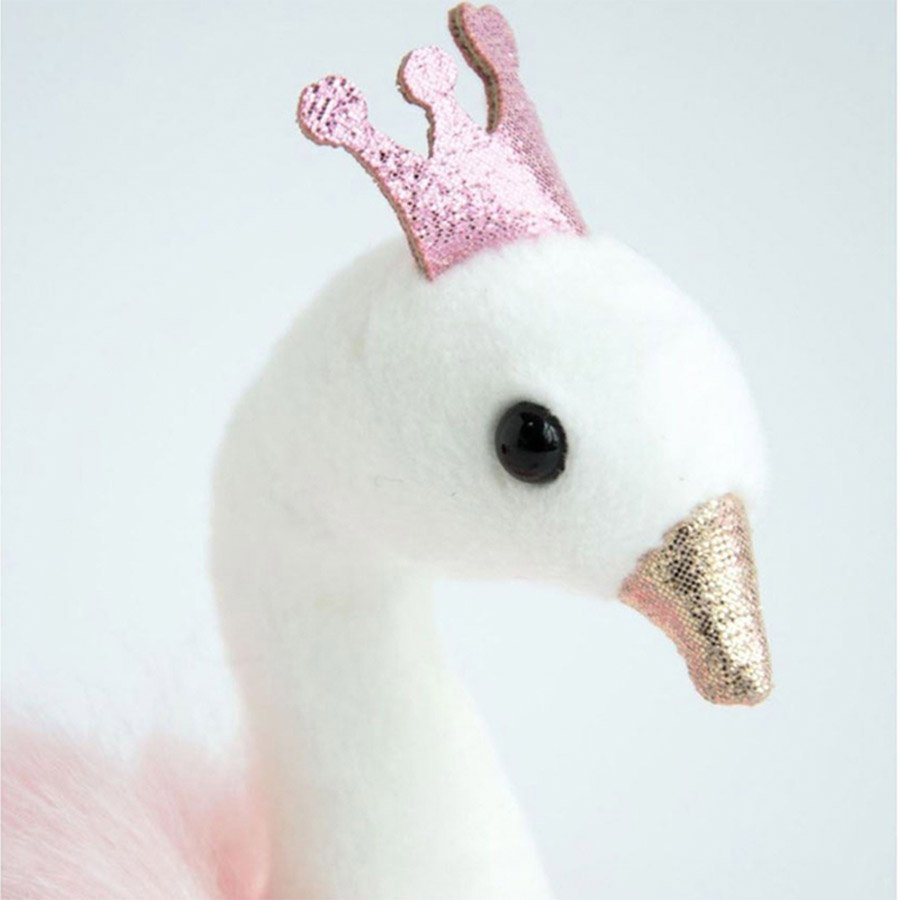 Porte-Clé Peluche Cygne Rose – 19 cm-2
