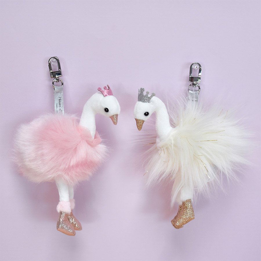 Porte-Clé Peluche Cygne Rose – 19 cm-4