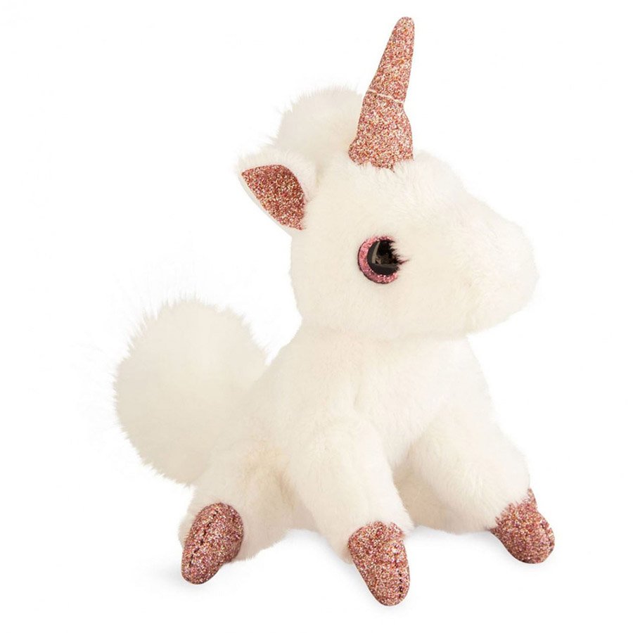 Porte-Clé Peluche Licorne Blanc Rose – 14 cm