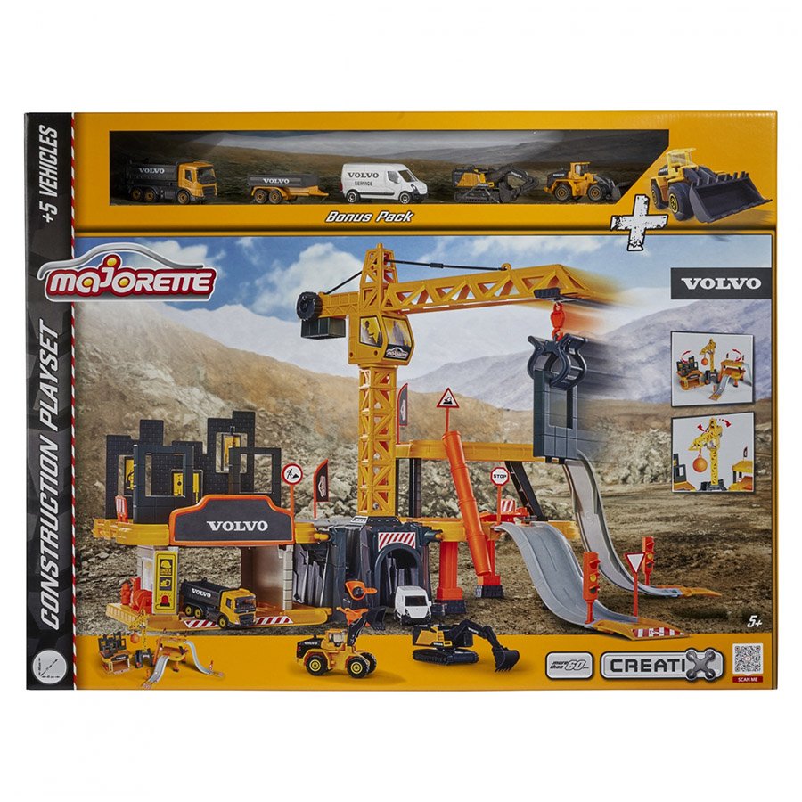 MAJORETTE – CREATIX CONSTRUCTION + 5 VOLVO VEHICLES