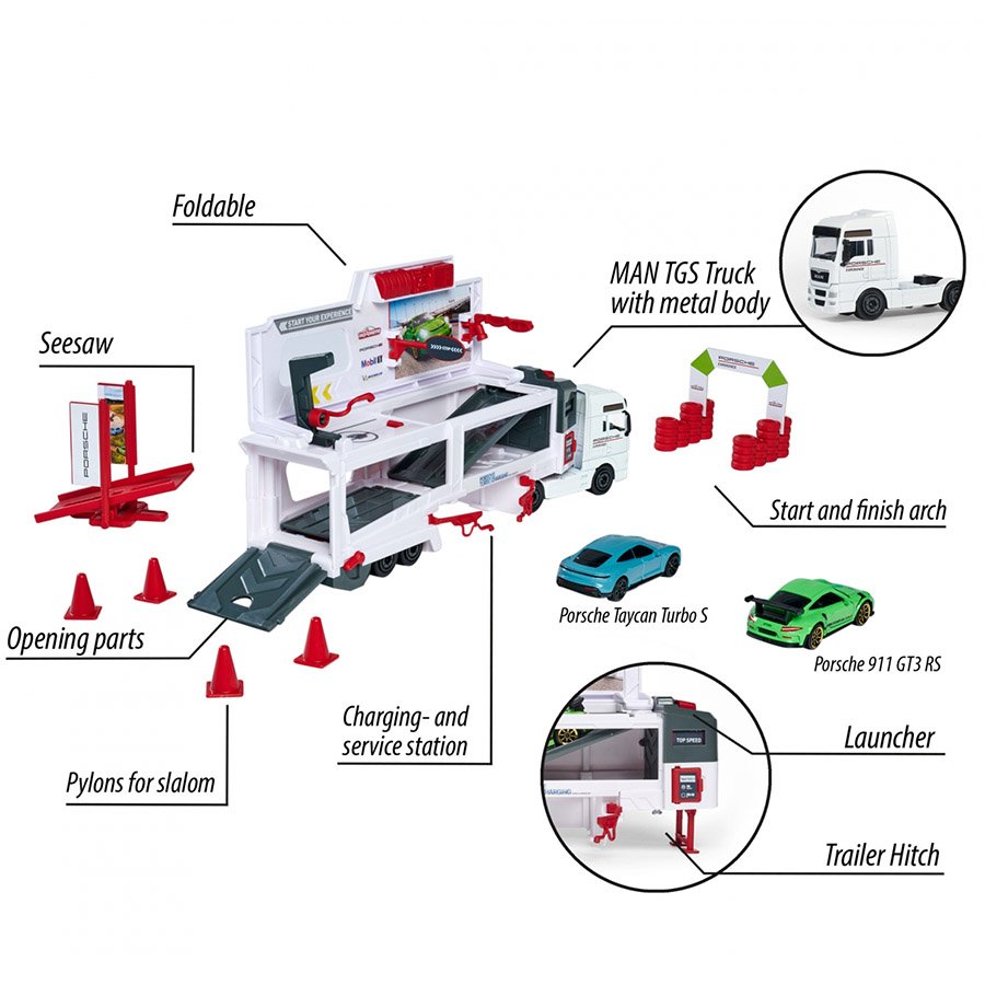 MAJORETTE – MAN TGX TRUCK PORSCHE EXPERIENCE+ 2 CARS