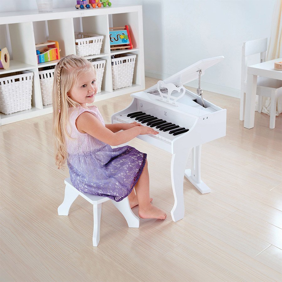 Hape – Piano Deluxe à Queue Blanc-4