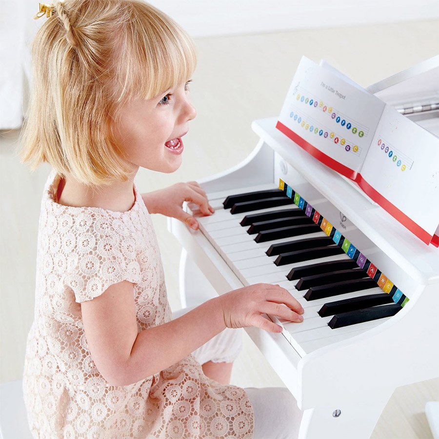 Hape – Piano Deluxe à Queue Blanc-5