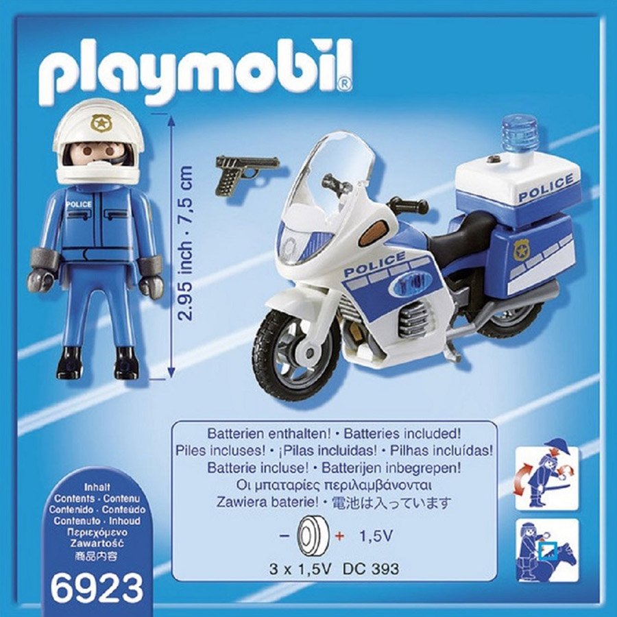 Moto Policier Avec Gyrophare-1