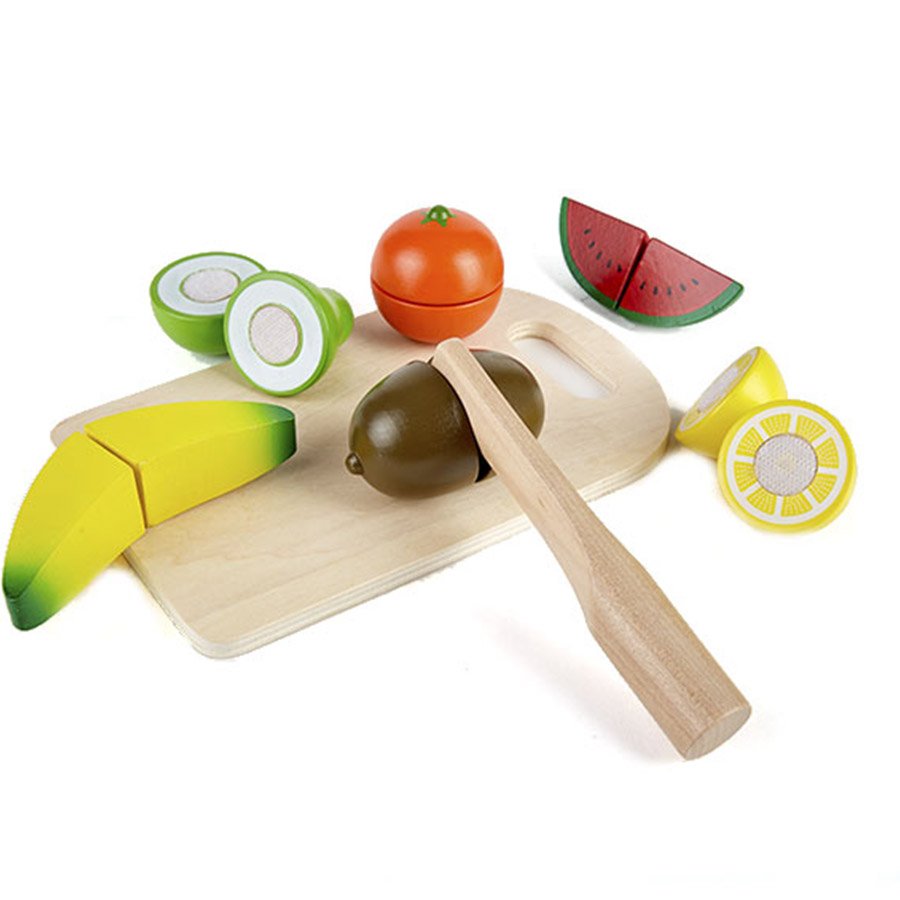 Set de fruits en bois à découper