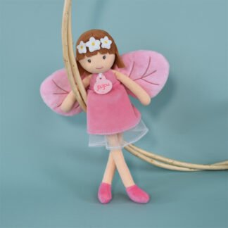 Poupée fée de la forêt en tissu rose – Diane – 25 cm