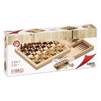 3 jeux en 1 JEU D’ECHECS BACKGAMON DAMES