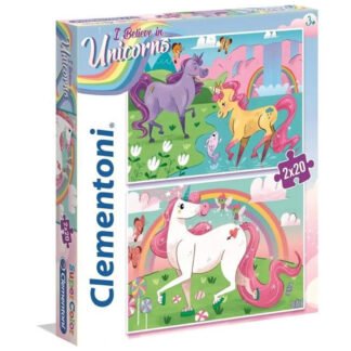 PUZZLE SUPER COLOR 2 X 20 PIECES LICORNES