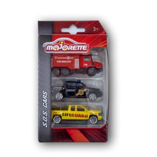 MAJORETTE S.O.S CAR FIRE BRIGADE-POLICE-LIFE GUARD
