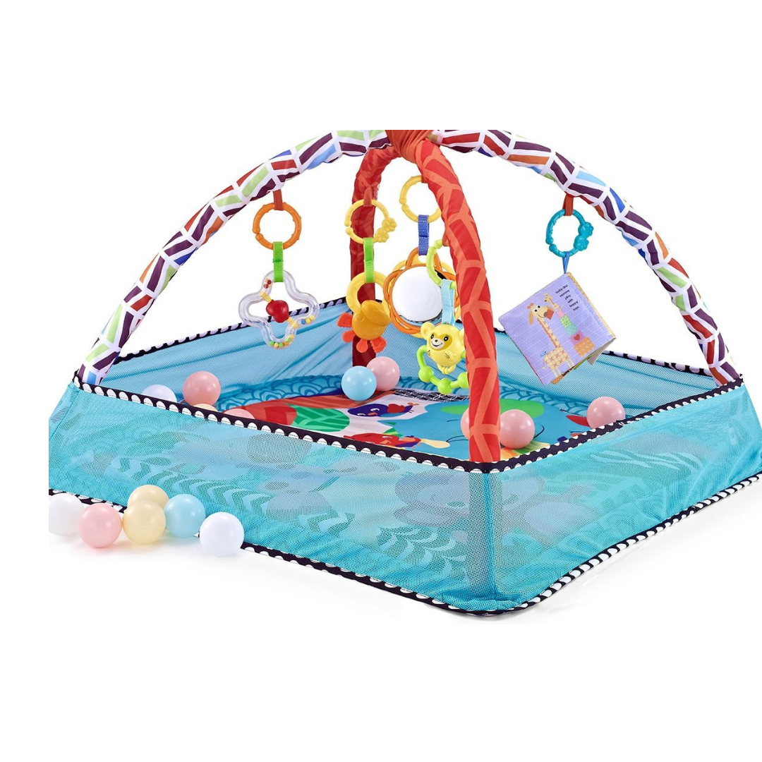 Tapis de jeu multisensoriel avec 18 balles