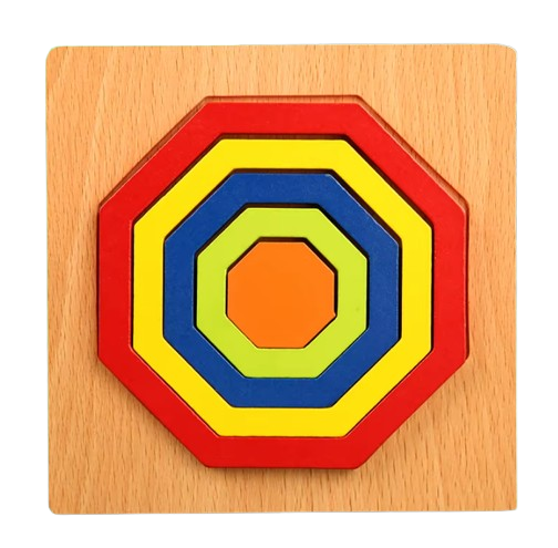 Puzzle géométrique en bois de base simple