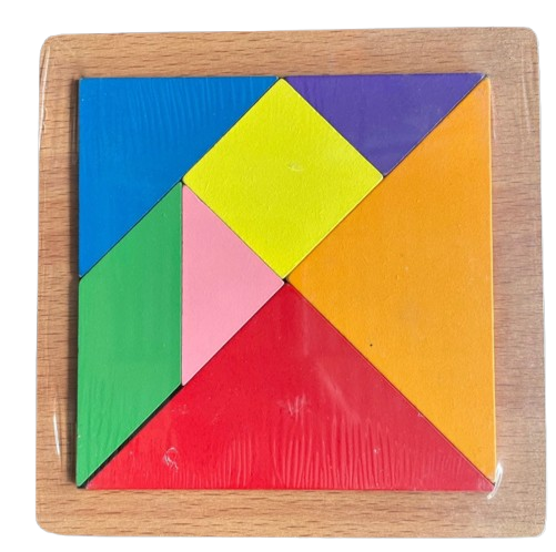Puzzle géométrique en bois de base simple-1